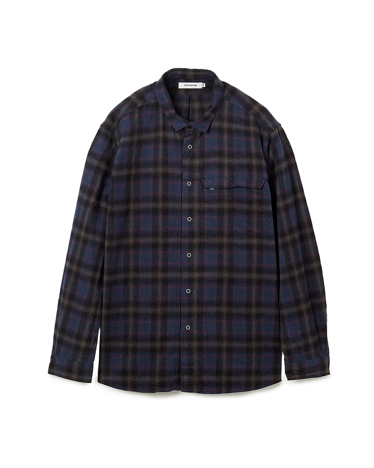WORKER ZIP SHIRT COTTON FLANNEL OMBRE CHECK | PRODUCTS