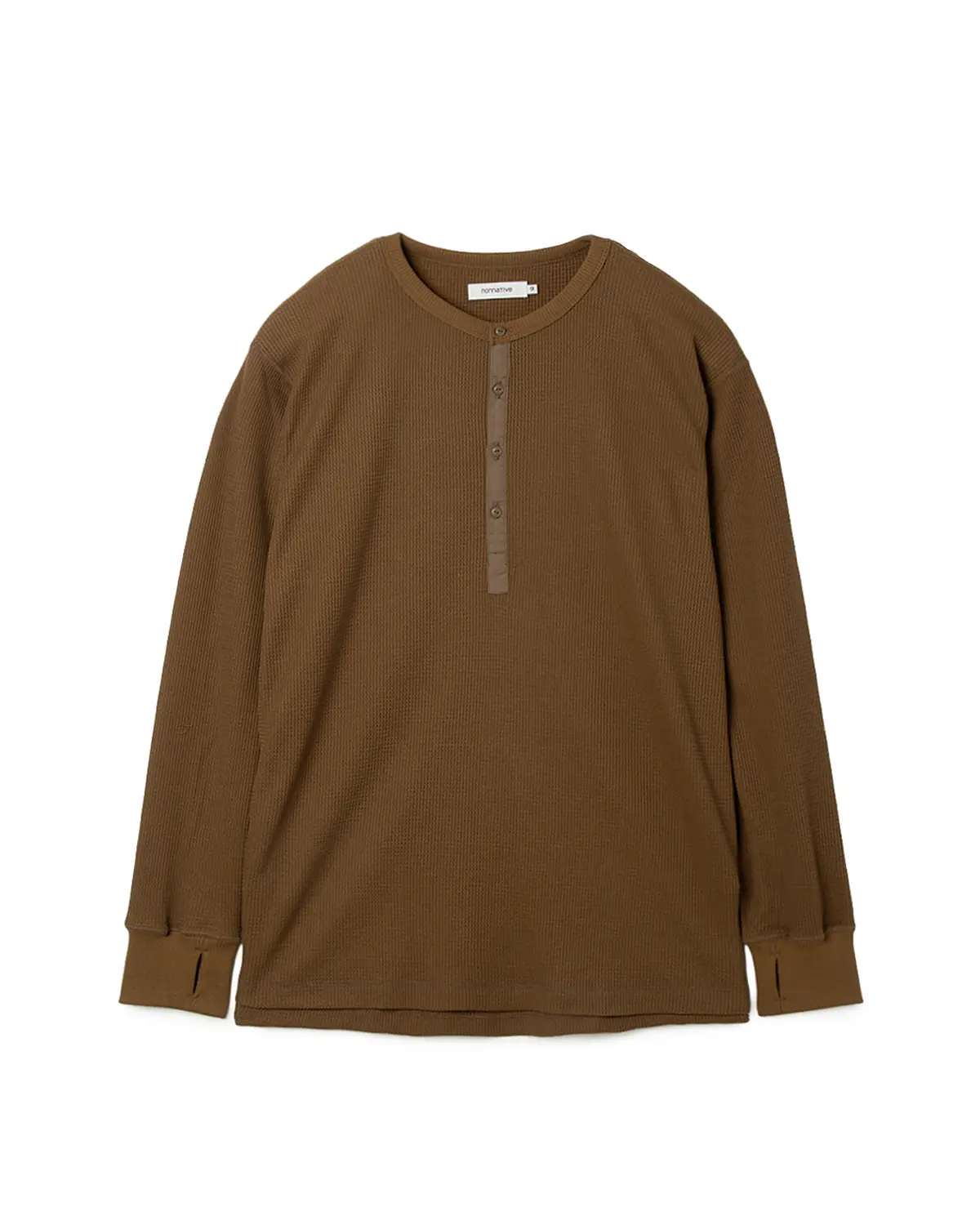 nonnative DWELLER HENLEY NECK L⁄S TEE 白 DWELLER L⁄S HENRY NECK